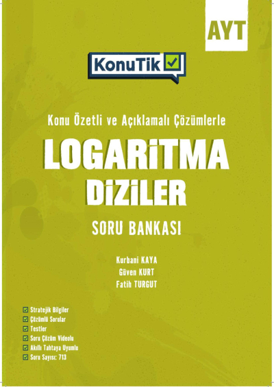AYT KonuTik Logaritma Diziler Soru Bankası Okyanus Yayınları YKS Fotokopi