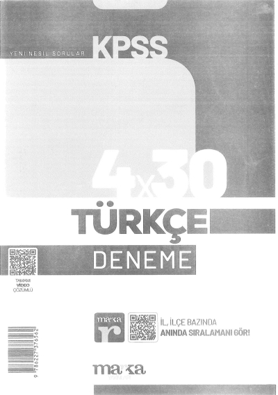 TÜRKÇE 4*30 DENEME VİDEO ÇÖZÜMLĞ YKS Fotokopi