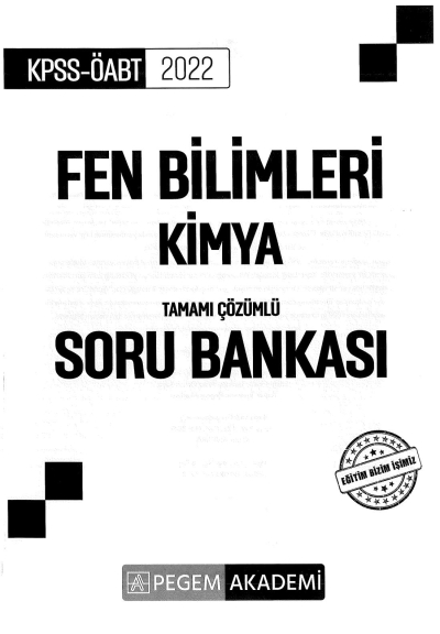 FEN BİLİMLERİ KİMYA TAMAMI ÇÖZÜMLÜ SORU BANKASI YKS Fotokopi
