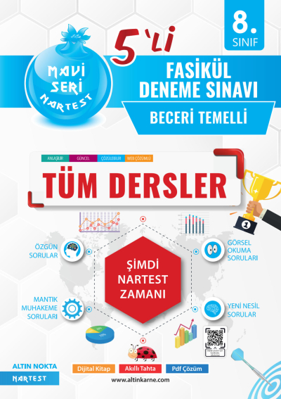 8. Sınıf Nartest Tüm Dersler 5 Li Fasikül Deneme Sınavı Nartest Yayınları YKS Fotokopi