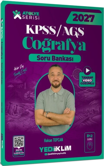 KPSS MEB-AGS Coğrafya Atölye Soru Bankası Çözümlü Hakan Topcan Yediiklim Yayınları YKS Fotokopi