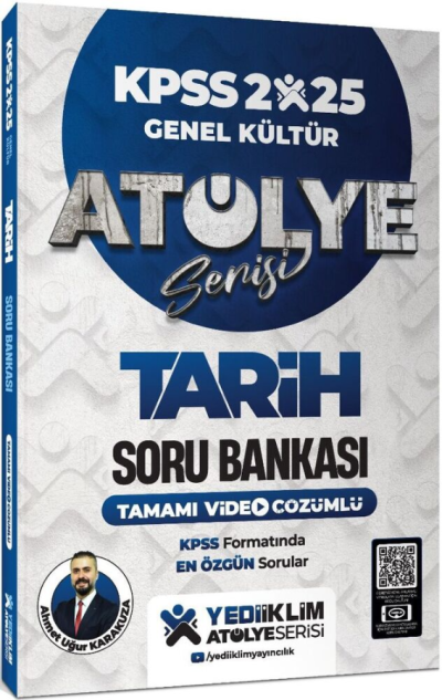 2025 KPSS Genel Kültür Tarih Atölye Serisi Tamamı Video Çözümlü Soru Bankası Yediiklim Yayınları YKS Fotokopi
