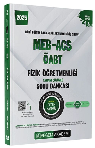 2025 MEB-AGS-ÖABT Fizik Öğretmenliği Tamamı Çözümlü Soru Bankası Pegem Akademi Yayıncılık YKS Fotokopi