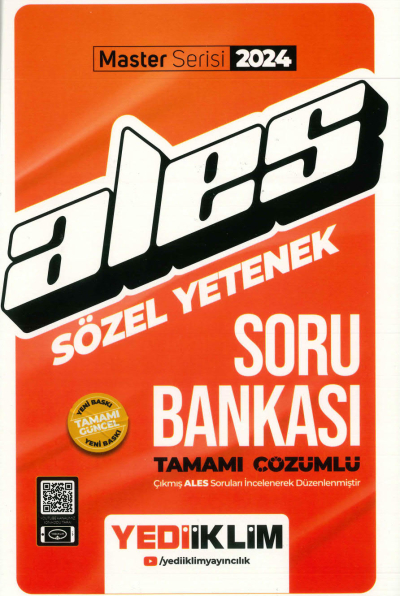 ALES SÖZEL YETENEK SORU BANKASI TAMAMI ÇÖZÜMLÜ (MASTER SERİSİ) YKS Fotokopi