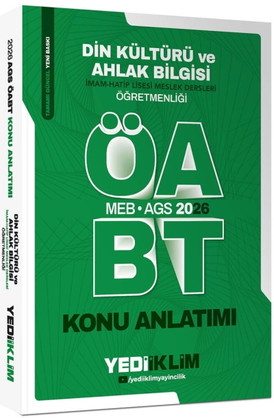 2026 ÖABT MEB-AGS Din Kültürü ve Ahlak Bilgisi Öğretmenliği Konu Anlatımı Yediiklim Yayınları YKS Fotokopi
