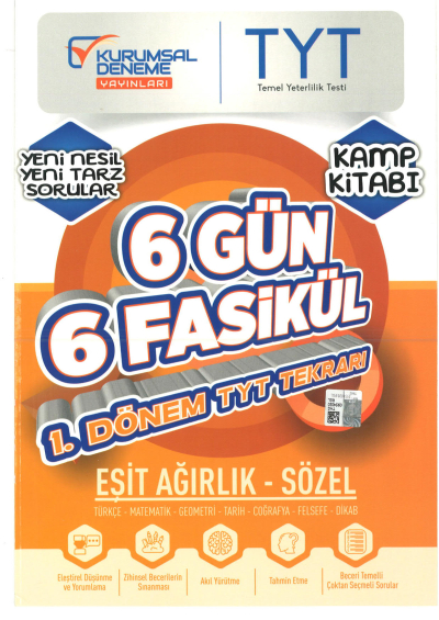 TYT Eşit Ağırlık Sözel 6 Gün 6 Fasikül Yarıyıl Genel Tekrar Kamp Kitabı YKS Fotokopi