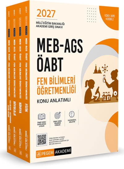 2027 ÖABT MEB-AGS Fen Bilimleri Öğretmenliği Konu Anlatımı Modüler Set (Fizik-Kimya-Biyoloji-Yer Bilimleri-Astronomi-Çevre Bilimi) Pegem Akademi Yayınları YKS Fotokopi