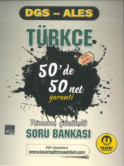 DGS-ALES TÜRKÇE 50'DE 50 NET TAMAMI ÇÖZÜMLÜ SORU BANKASI YKS Fotokopi