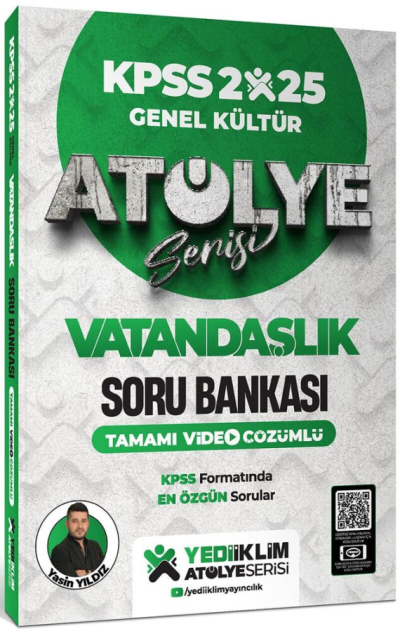 2025 KPSS Genel Kültür Atölye Serisi Vatandaşlık Tamamı Video Çözümlü Soru Bankası Yediiklim YKS Fotokopi