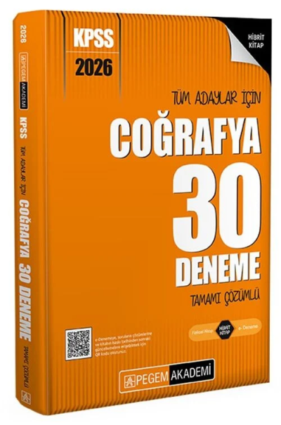 2026 KPSS Tüm Adaylar İçin Coğrafya 30 Deneme Tamamı Çözümlü Pegem Yayınları YKS Fotokopi