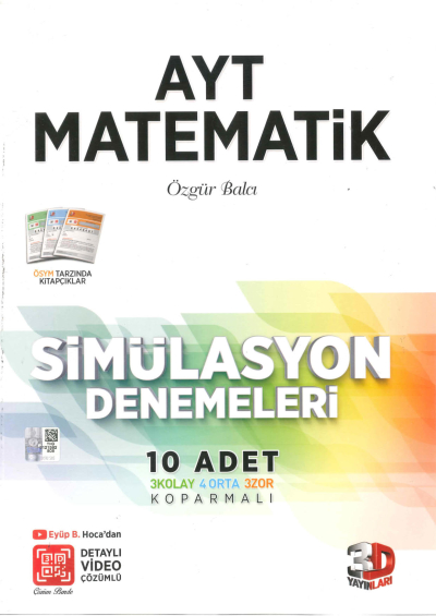 AYT Matematik 10 Adet Simülasyon Denemeleri YKS Fotokopi