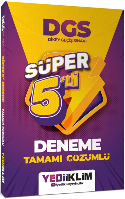 2027 DGS Tamamı Çözümlü Süper 5 li Deneme Yediiklim Yayınları YKS Fotokopi