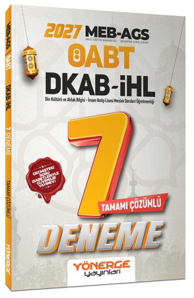 2027 ÖABT MEB-AGS DKAB Din Kültürü ve Ahlak Bilgisi Öğretmenliği 7 Deneme Çözümlü Yönerge Yayınları YKS Fotokopi