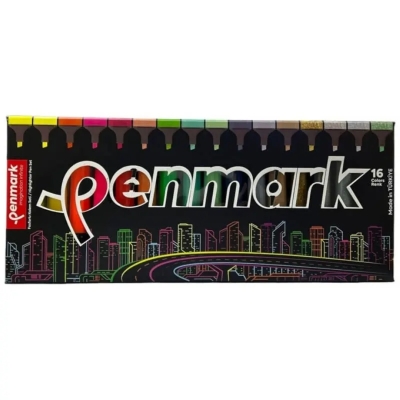 Penmark Fosforlu Kalem 16 Renk Set Süper Kutu YKS Fotokopi