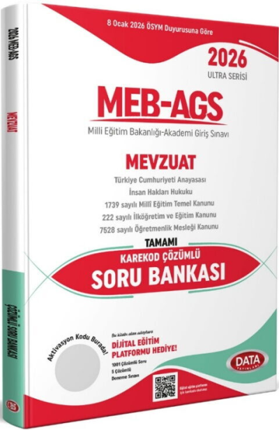 2026 MEB AGS Ultra Serisi Mevzuat Tamamı Çözümlü Soru Bankası Data Yayınları YKS Fotokopi