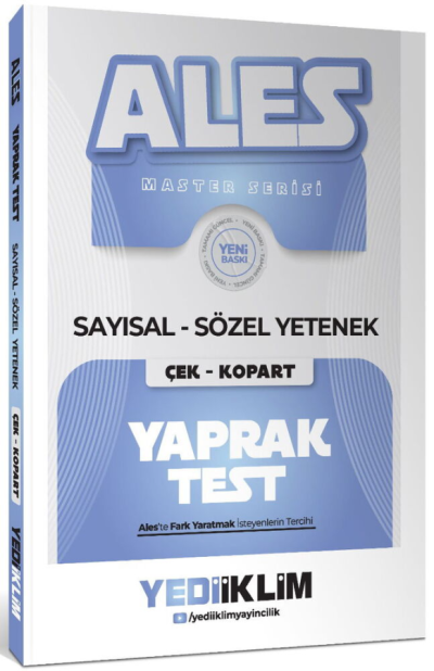 2027 ALES Master Seris Sayısal Sözel Yetenek Çek Kopart Yaprak Test Yediiklim Yayınları YKS Fotokopi