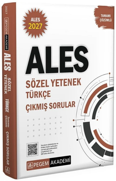 2027 ALES Sözel Yetenek Türkçe Çıkmış Sorular Çözümlü Pegem Akademi Yayınları YKS Fotokopi
