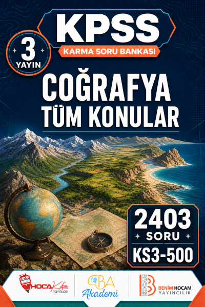COĞRAFYA TÜM KONULAR 3 Yayın 2403 Soru (Benim Hocam - CBA - Hoca Kafası Yayınları) YKS Fotokopi