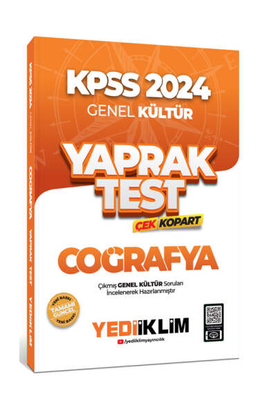 2024 KPSS Genel Kültür Coğrafya Çek Kopart Yaprak Test YKS Fotokopi