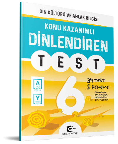 6. Sınıf Konu Kazanımlı Dinlendiren Test 34 test 5 Deneme Din Kültürü ve Ahlak Bilgisi Eker Test YKS Fotokopi