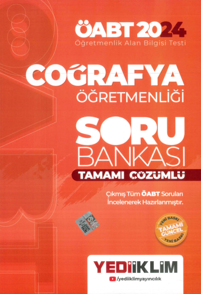 COĞRAFYA ÖĞRETMENLİĞİ SORU BANKASI TAMAMI ÇÖZÜMLÜ YKS Fotokopi