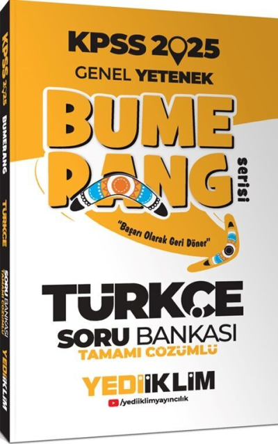 2025 KPSS Genel Yetenek Bumerang Türkçe Tamamı Çözümlü Soru Bankası Yediiklim Yayınları YKS Fotokopi