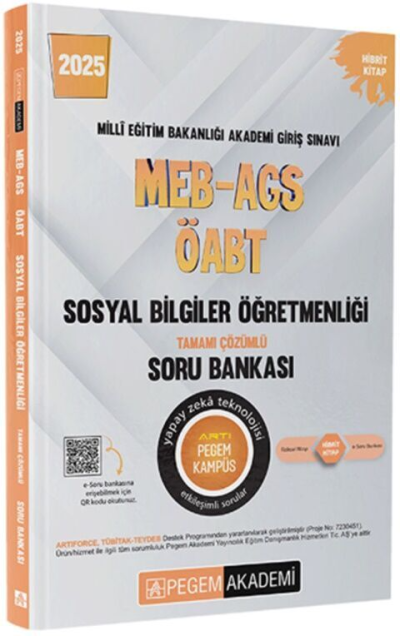 2025 MEB-AGS-ÖABT Sosyal Bilgiler Tamamı Çözümlü Soru Bankası Pegem Akademi Yayıncılık YKS Fotokopi