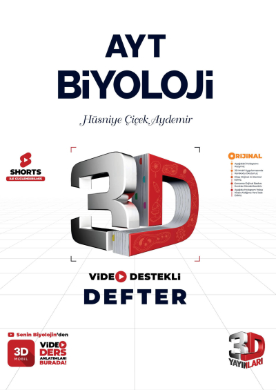 3D Yayınları AYT Biyoloji Video Destekli Defter YKS Fotokopi