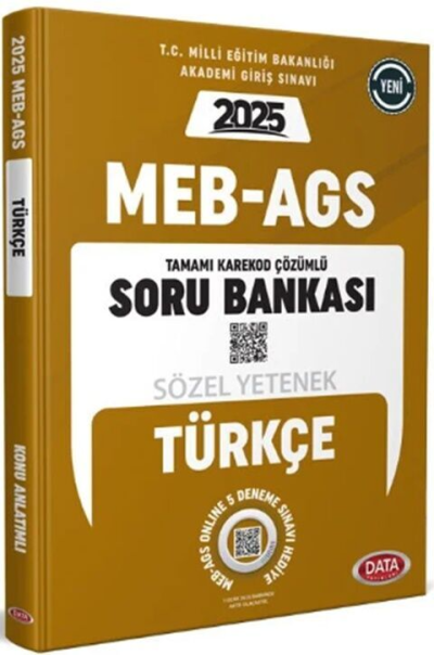 2025 MEB AGS Sözel Yetenek Türkçe Soru Bankası Çözümlü Data Yayınları YKS Fotokopi