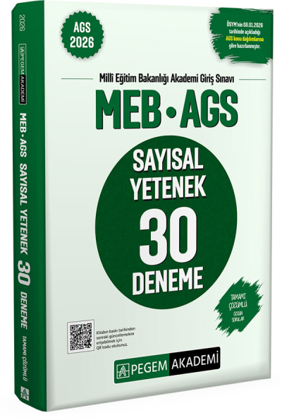 2026 MEB-AGS Sayısal Yetenek 30 Deneme Çözümlü Pegem Akademi Yayınları YKS Fotokopi