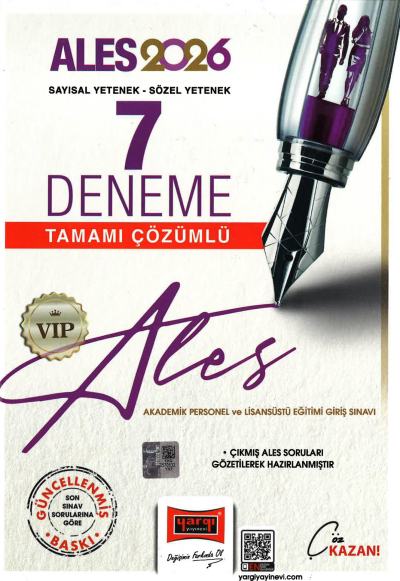 2026 ALES VIP Sayısal Sözel Yetenek Tamamı Çözümlü 7 Deneme Yargı Yayınları YKS Fotokopi
