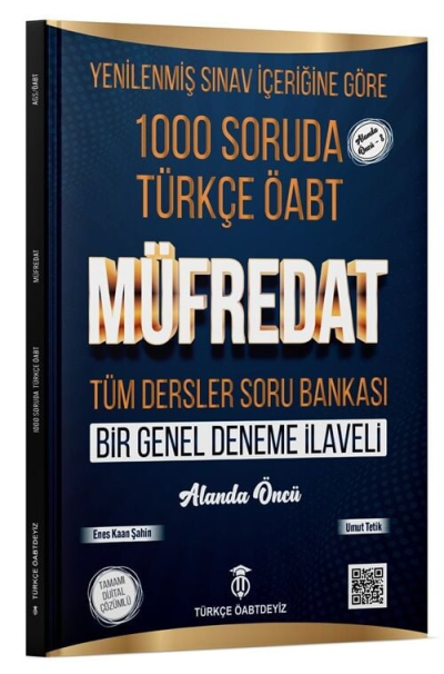 2025 ÖABT Türkçe Öğretmenliği 1000 Soruda Müfredat Soru Bankası Çözümlü Enes Kaan Şahin Türkçe ÖABTDEYİZ YKS Fotokopi