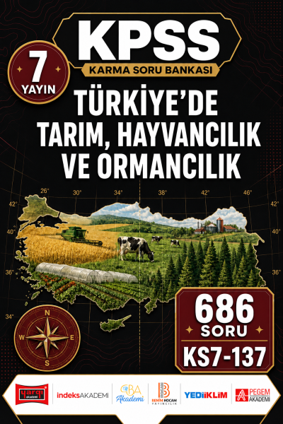 Türkiye’de Tarım, Hayvancılık ve Ormancılık 7 Yayın 686 Soru YKS Fotokopi