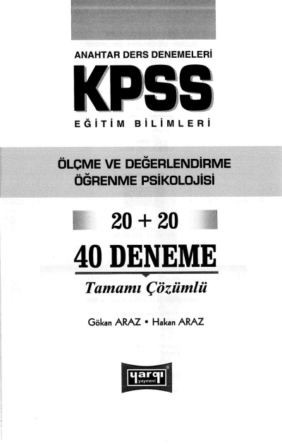 ÖLÇME VE ÖĞRENME 20+20 YKS Fotokopi