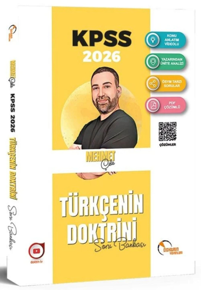 Doktrin 2026 KPSS Türkçenin Doktrini Soru Bankası Çözümlü - Mehmet Çele Doktrin Yayınları YKS Fotokopi