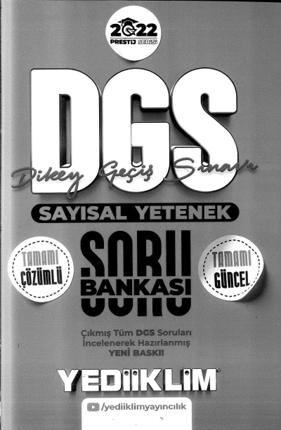 DGS SAYISAL YETENEK TAMAMI ÇÖZÜMLÜ SORU BANKASI YKS Fotokopi