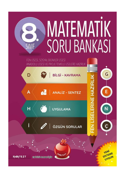 8. Sınıf Dahi Genç Matematik Soru Bankası Nartest Yayınları YKS Fotokopi