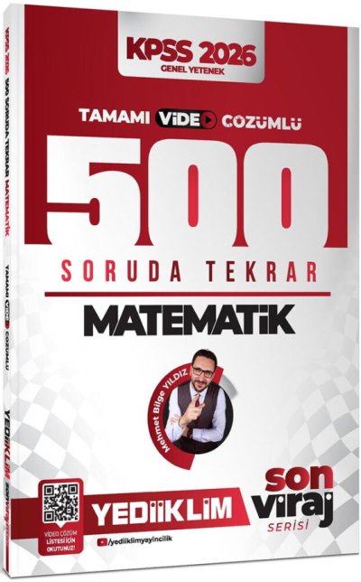 2026 KPSS Matematik Son Viraj Serisi Tamamı Video Çözümlü 500 Soruda Genel Tekrar Kampı Yediiklim Yayınları YKS Fotokopi