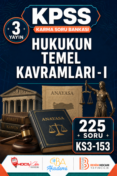 Hukukun Temel Kavramları - I 3 Yayın 225 Soru (Benim Hocam - CBA - Hoca Kafası Yayınları) YKS Fotokopi