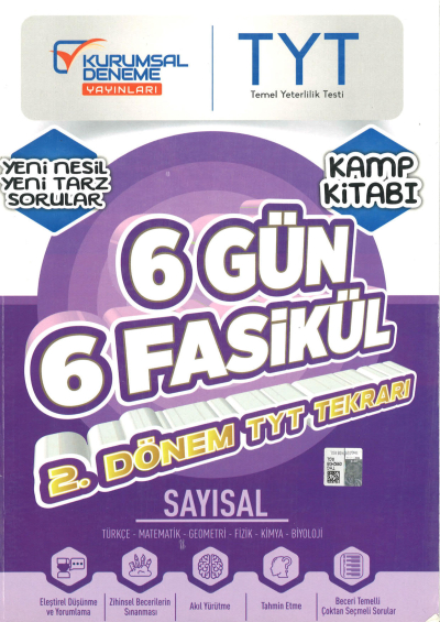 TYT Sayısal 6 Gün 6 Fasikül Yarıyıl Genel Tekrar Kamp Kitabı YKS Fotokopi