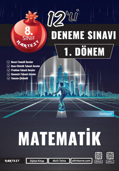 8. Sınıf 1. Dönem Mod 12 Matematik Deneme Sınavı Nartest Yayınları YKS Fotokopi