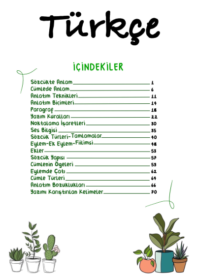 TYT Türkçe Vip Notlar Vin Kampüs YKS Fotokopi