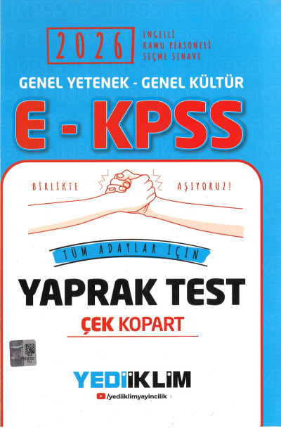 2026 E-KPSS Genel Kültür Genel Yetenek Tüm Adaylar İçin Çek Kopart Yaprak Test Yediiklim Yayınları YKS Fotokopi