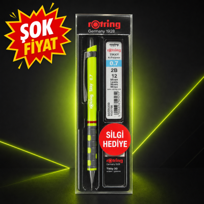 Rotring Tikky 0.7 Uçlu Kalem 2B Kalem Ucu Silgi li 3'lü Set YKS Fotokopi