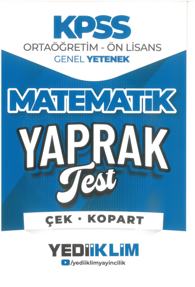 2026 KPSS Ortaöğretim-Önlisans Matematik Çek Kopart Yaprak Test Yediiklim Yayınları YKS Fotokopi