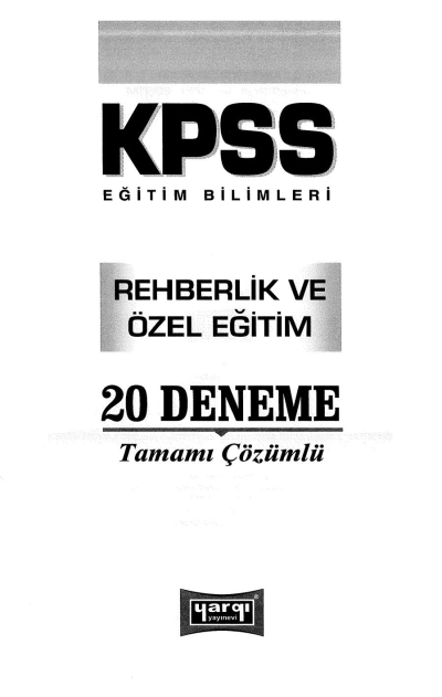 REHBERLİK VE ÖZEL EĞİTİM 20 Lİ DENEME YKS Fotokopi