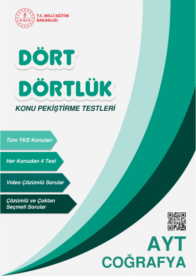 Dört Dörtlük Konu Pekiştirme Testleri AYT Coğrafya YKS Fotokopi