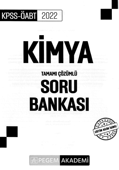 KİMYA TAMAMI ÇÖZÜMLÜ SORU BANKASI YKS Fotokopi