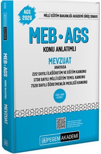 2026 MEB-AGS Konu Anlatımlı Mevzuat Pegem Akademi Yayıncılık YKS Fotokopi