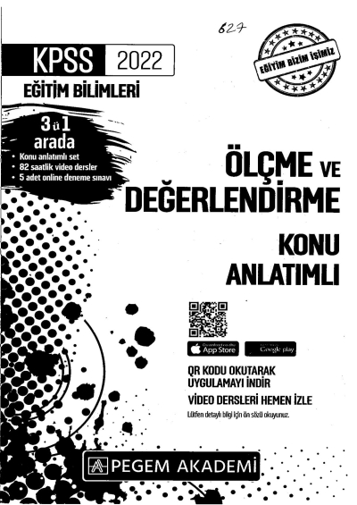2022 KPSS Eğitim Bilimleri ÖLÇME VE DEĞERLENDİRME KONU ANLATIM YKS Fotokopi